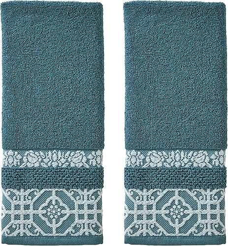 SKL Home Floral Lanterns - Toalla de mano (paquete de 2), verde azulado, 2 unidades, pequeña