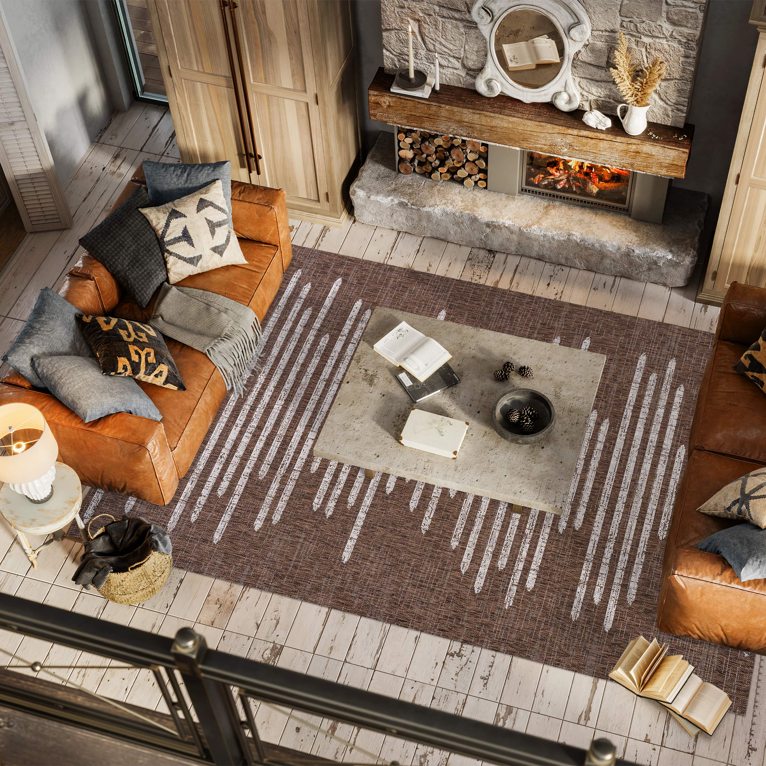 JONATHAN Y SMB124B-5 Zolak Berber Stripe Geometric Indoor Outdoor Area ...