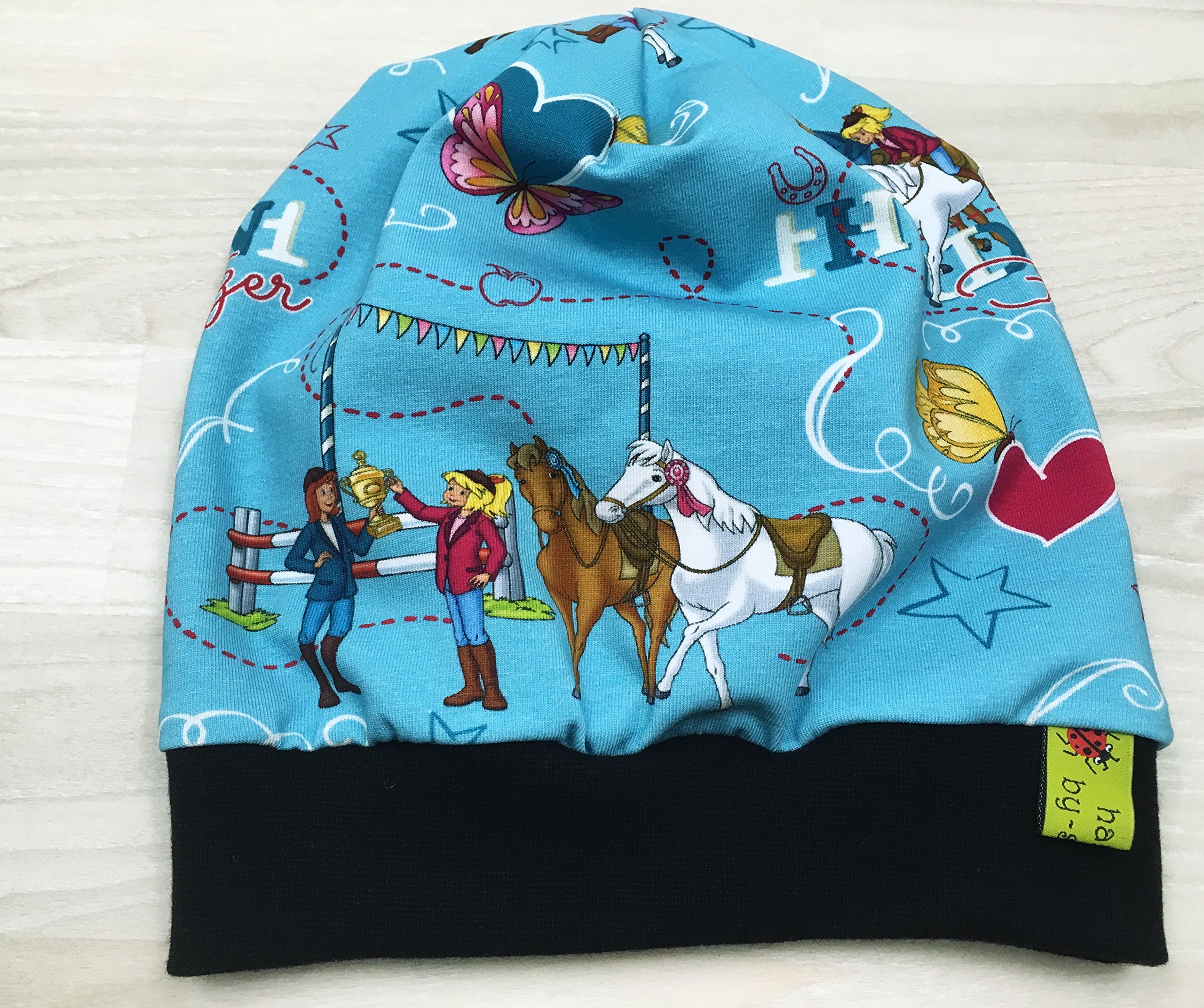 Beanie Mütze aus Baumwolljersey mit Bibi und Tina-Motiv Hürdenflitzer