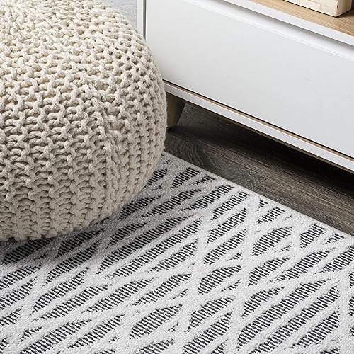 Miniatura 4 de JONATHAN Y SBH105B-210 Ararat - Alfombra marroquí de pelo alto y bajo, moderna para interiores y exteriores, estilo bohemio, geométrico, fácil de