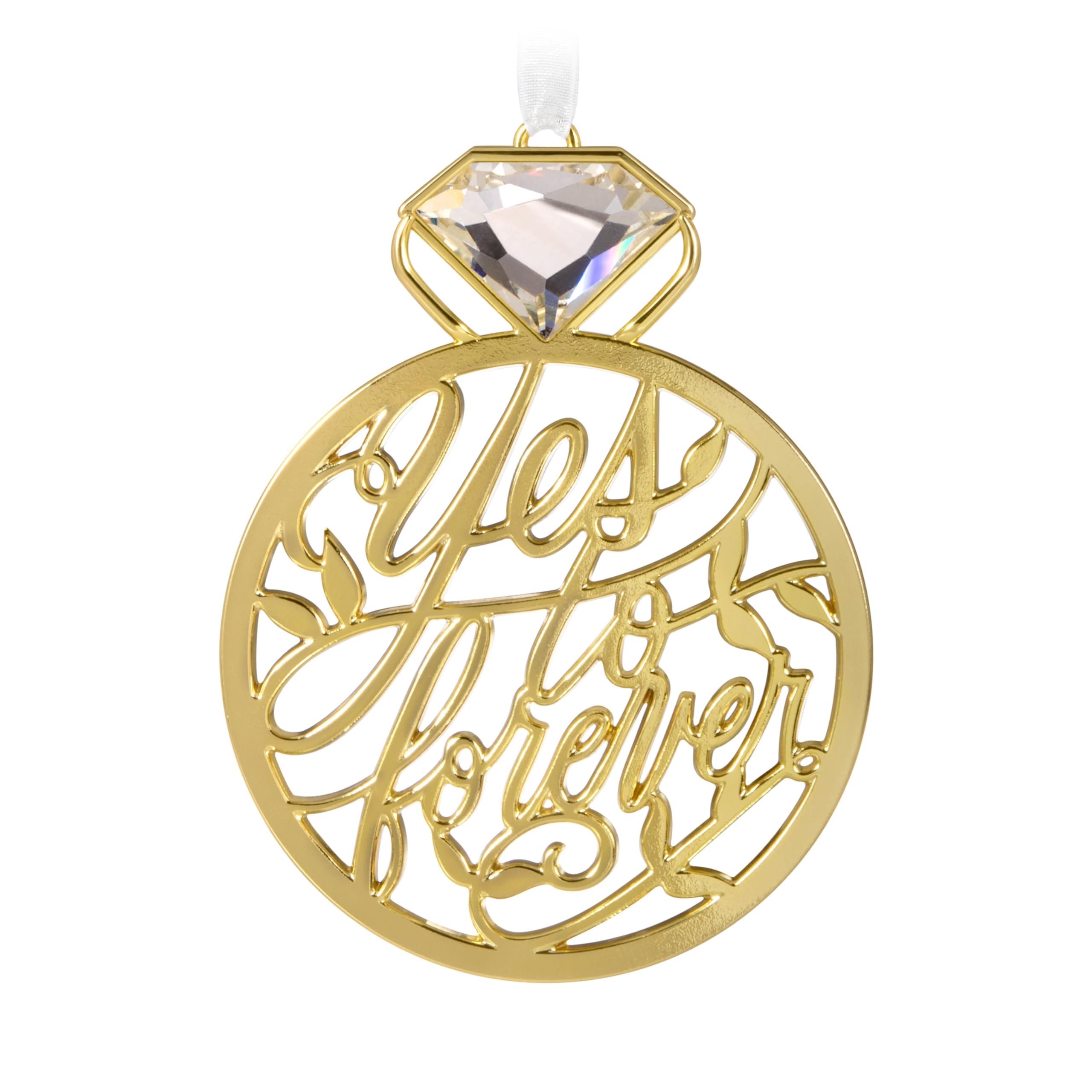 Hallmark Keepsake - Ornamento Di Natale 2024 A Fiocco Di Neve In Porcellana Con Gemma Rossa 1269062