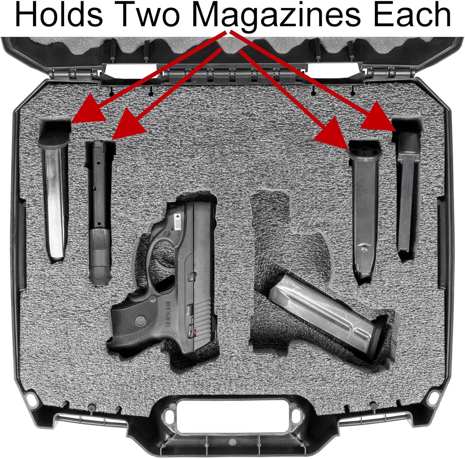 Case Club Pre-Cut 2 Pistol Carrying Case