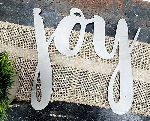 Miniatura 585 de Steel Metal Script Word Art - Various Sizes and Finishes (cheers Small 12.5x6", Raw, Unfinished Steel)