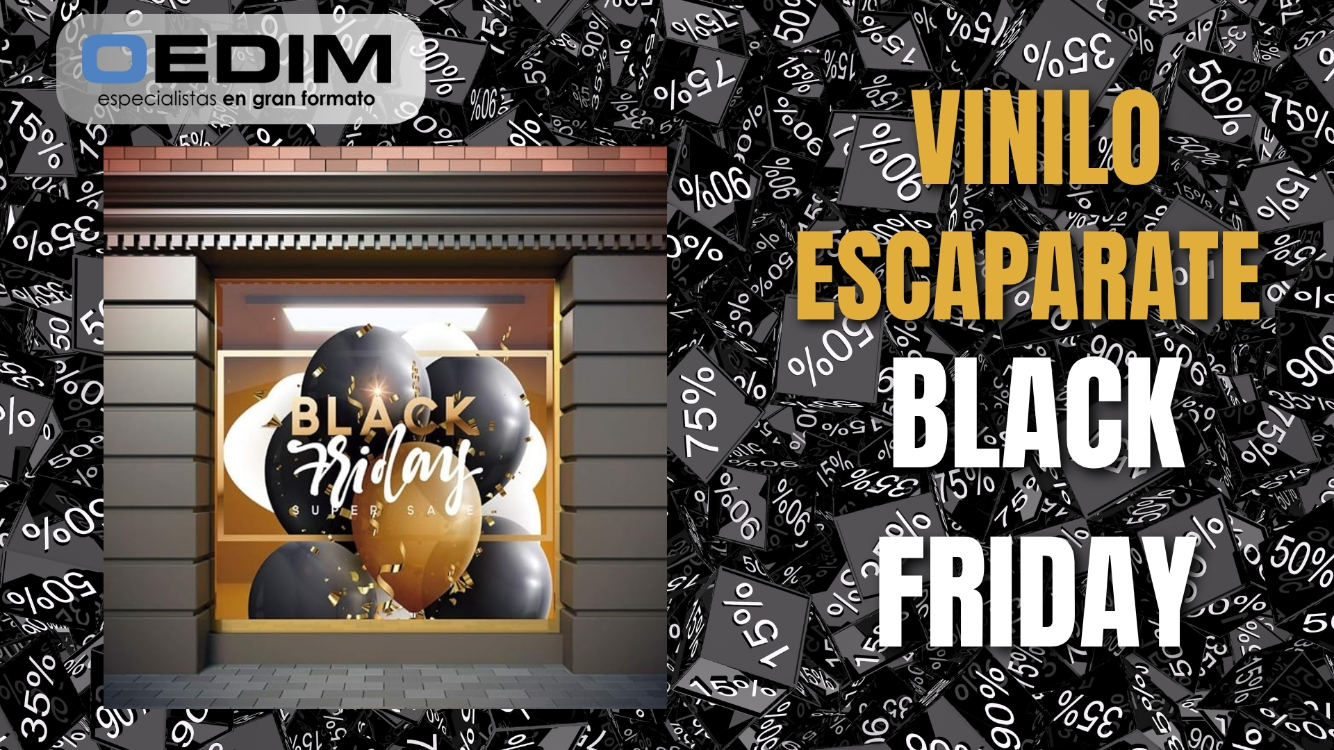 Vinilo Adhesivo Black Friday Para Escaparate - 31x14 Cm, Verde Y Negro Con Confeti | Autoadhesivo, Fácil De Poner Y Quitar