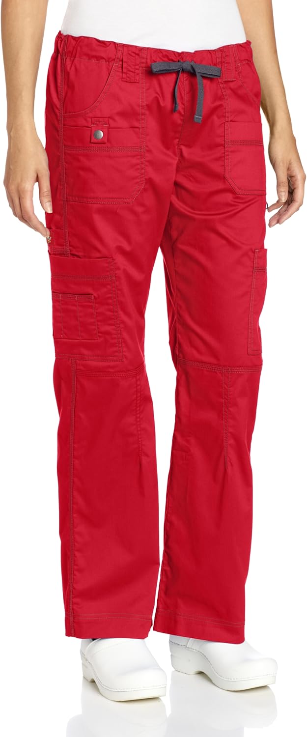 Dickies Women's GenFlex Cargo Scrubs Pant X-Large Petite Crimson