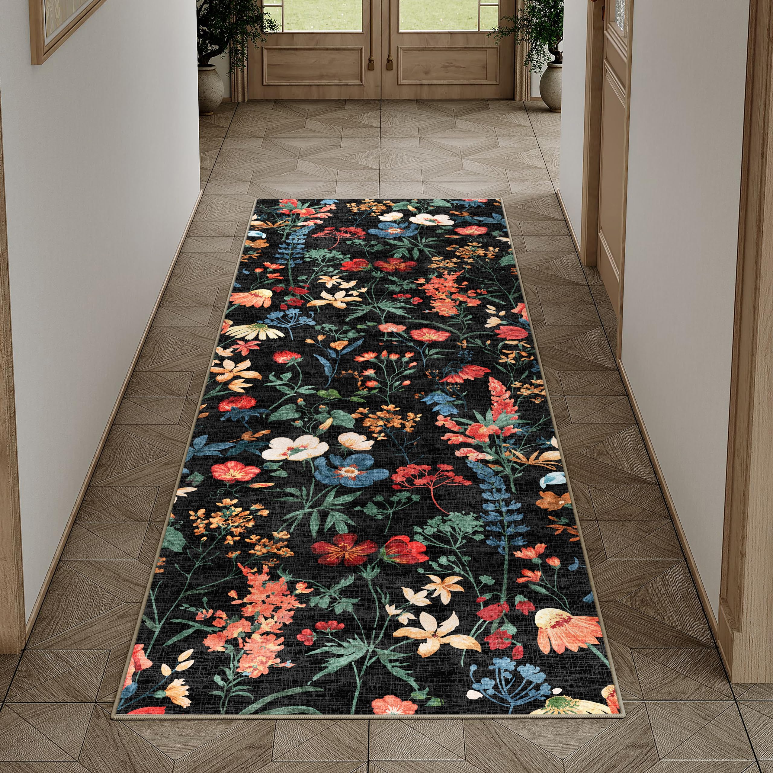 HUGEAR Vintage Teppich Wohnzimmer Wohnzimmerteppich Waschbarer rutschfest Teppiche Carpets Schlafzimmer Rug Esszimmer Büro Kinderzimmer Waschküchen Rugs Kurzflor Carpet