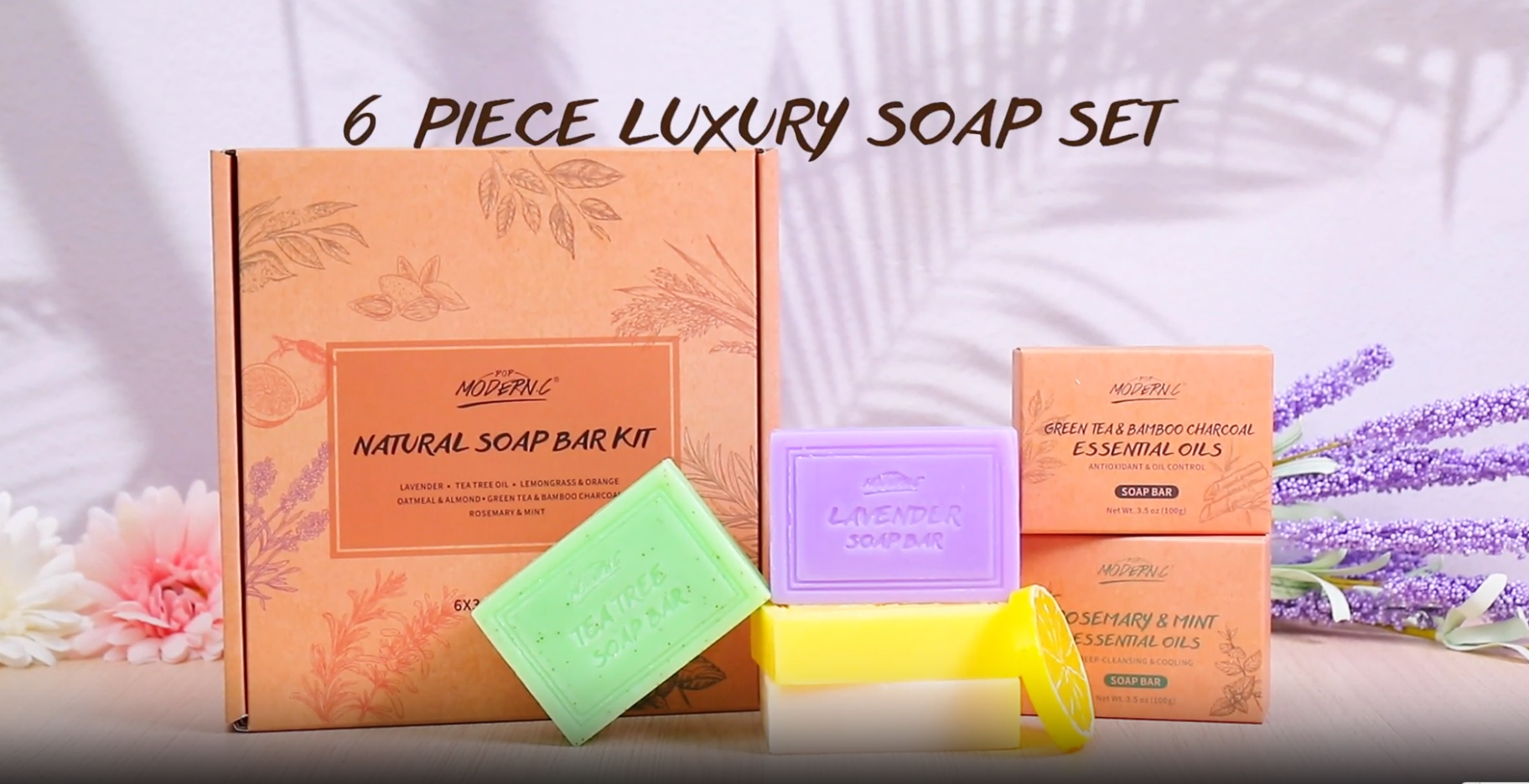 Amazon.com : Natural Bar Soap Set for Men Women 6pcs Organic Soap