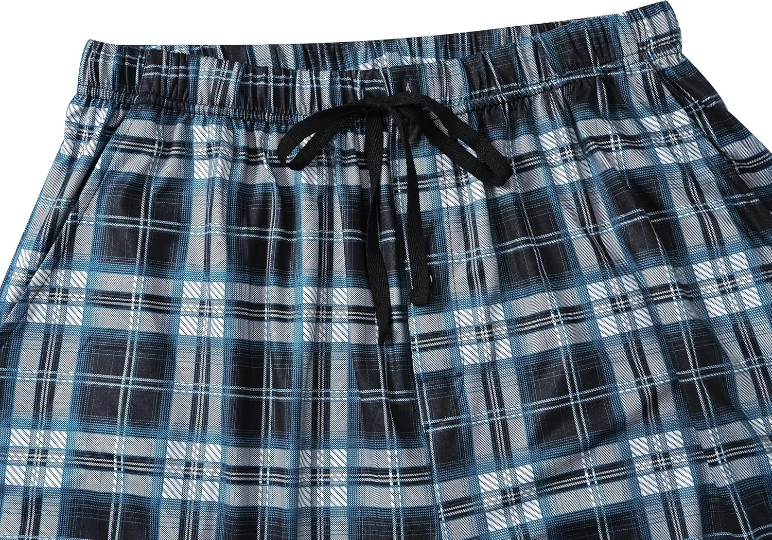 MoFiz Men's Sleepwear Shorts Pajama Bottom Lounge Short Plaid Button Open Fly 3Pack - Image 5