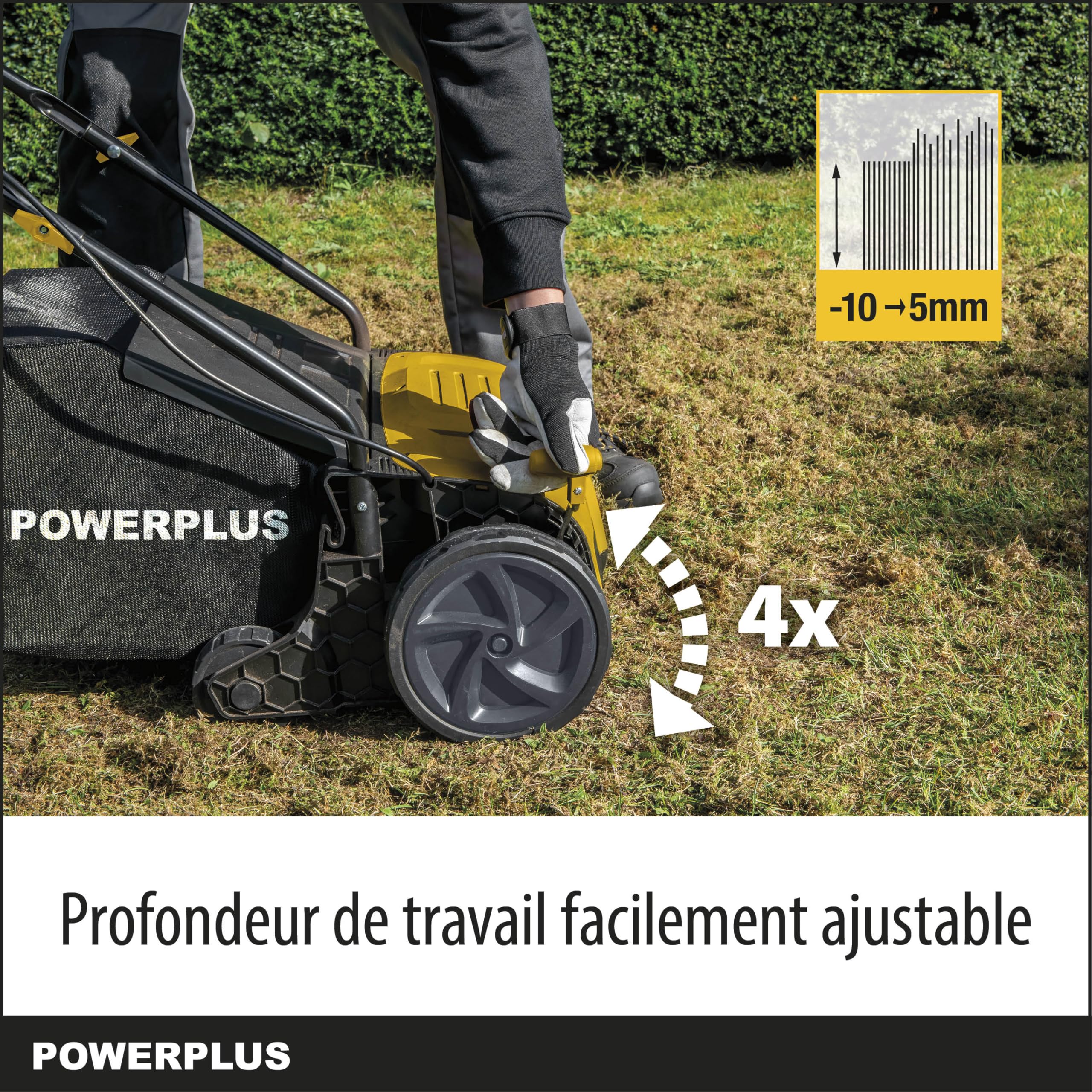 Powerplus POWXG75130-1300 W i szerokość cięcia 320 mm, wentylator 2 w 1 i elektryczny wertykulator do Twojego ogrodu