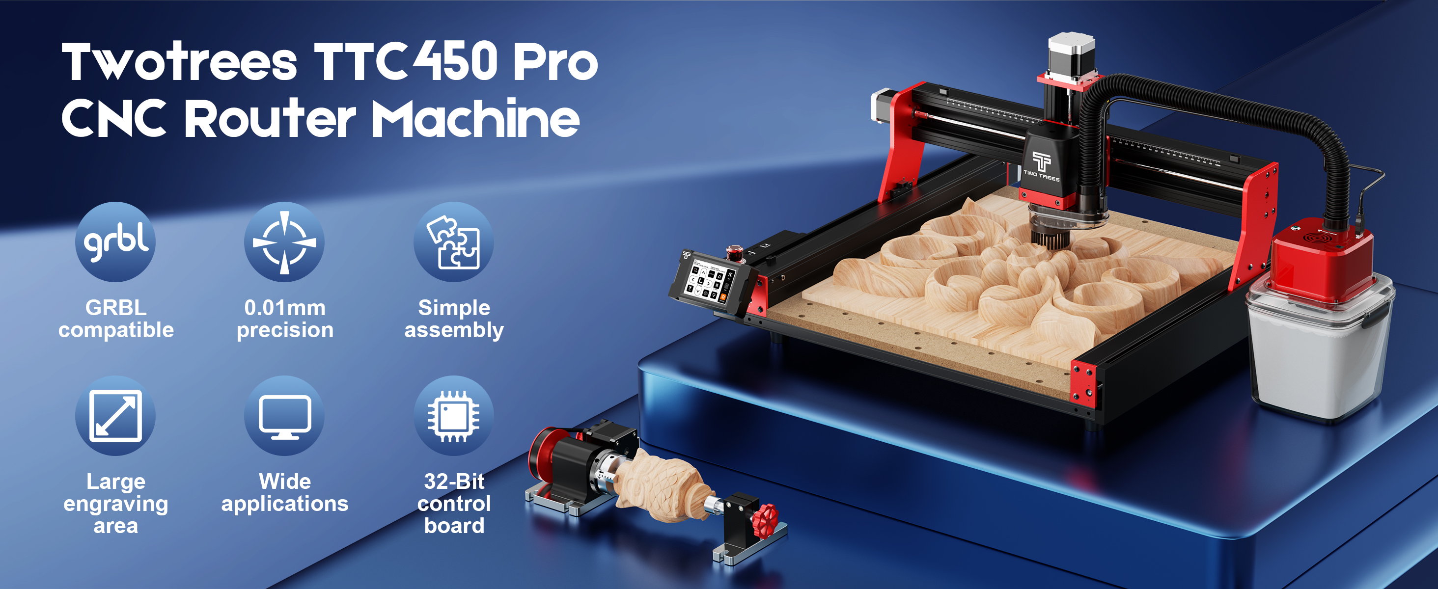 Amazon.com: Twotrees TTC450 Pro All-Metal CNC Router Machine with
