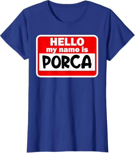 Miniatura 6 de Porca Hello Hi My Name Is Tshirt Name On Custom T-Shirt