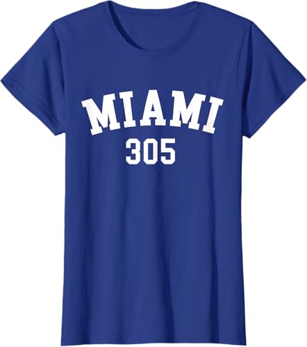 Miniatura 72 de Miami 305 USA American College Font T-Shirt Negro,Azul Marino,Azul Pastel,Arándano,Rojo,Plateado,Hierba,Verde Kelly,Marrón,Verde Oliva,Jaspeado
