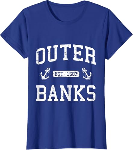 Miniatura 23 de Outer Banks NC North Carolina T-Shirt Black,Navy Blue,Asphalt Grey,Dark Heather Grey,Royal Blue