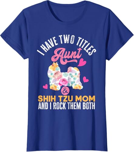 Miniatura 21 de I Have Two Titles Aunt and Shih Tzu Mom | Funny Dog Men Women T-Shirt Black,Navy Blue,Asphalt Grey,Cranberry Red,Red,Kelly Green,Dark Heather