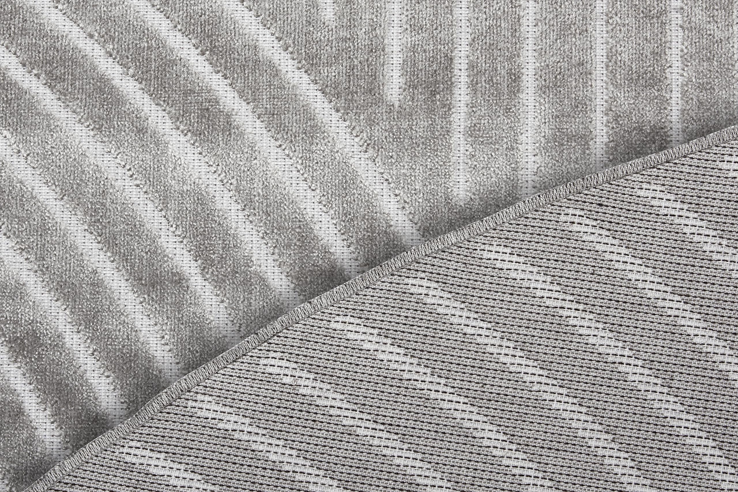 Hanse Home Faron Tapis de Salon Rond – Poils Courts (Hauteur : 3 mm) Tapis de Salon Motif bohème scandinave Effet 3D géométrique Moderne pour Chambre à Coucher, Salle à Manger, Chambre d'enfant –
