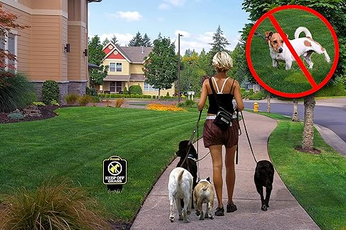 Miniatura 3 de Letrero con estaca Keep Off Grass Yard con estaca. Letreros de No perros, sin mascotas, sin orinar, no hacer caca en el césped. Diseño único triple