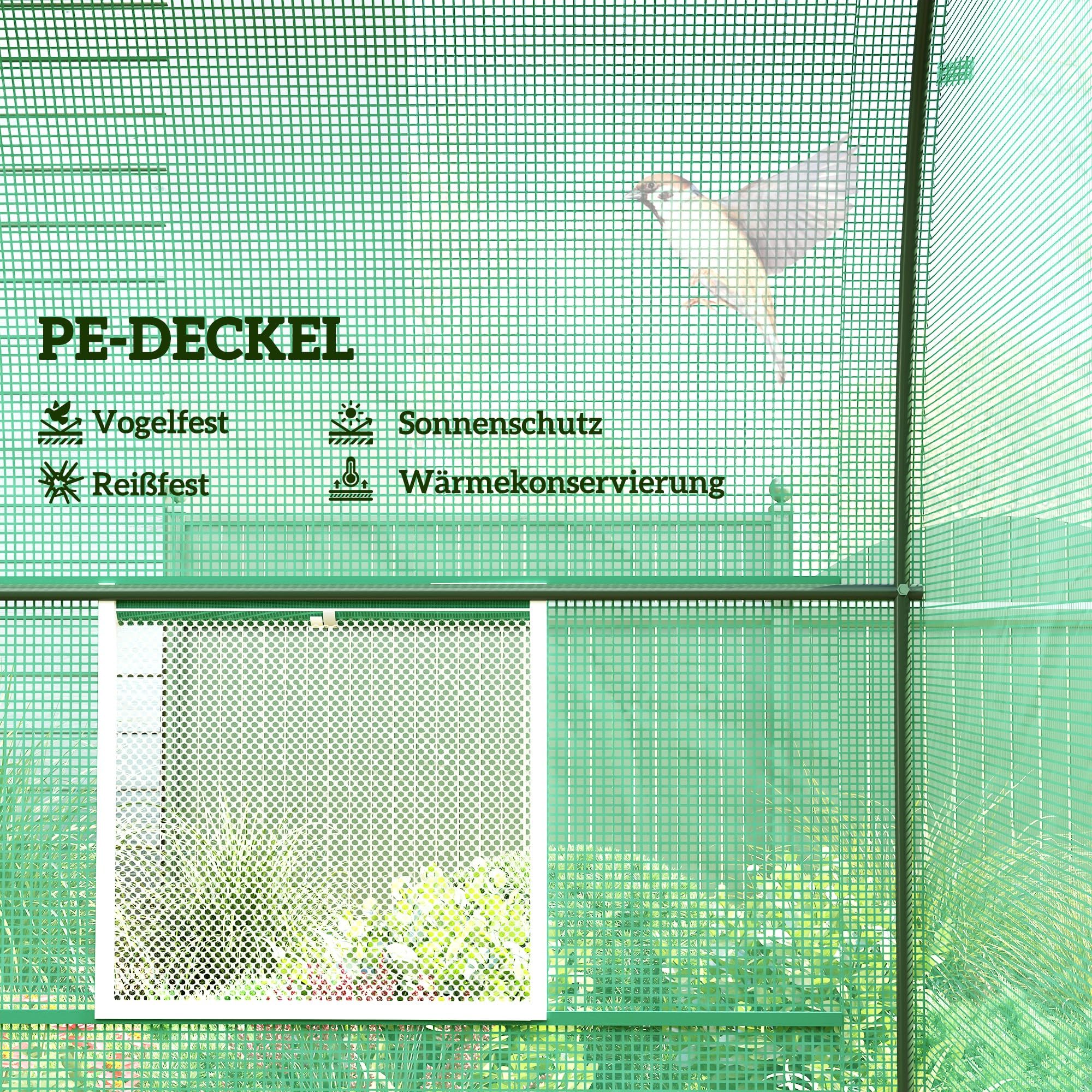 Outsunny foliekas inloop tuinhuis tomatenkas kas koudframe met 6 planken transparant staal PVC kunststof 142 x 73 x 195 cm