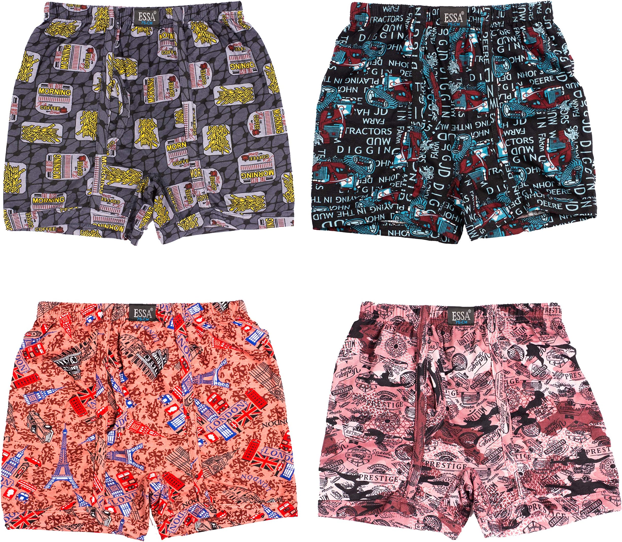 Boy's Printed Trunks Underwear 4pcs Combo [Cornea Passion Junior] Multicolour | Comfortable | Stylish & Durable Undergarments for Active Kids | Perfect Blend of Fun and Functionality