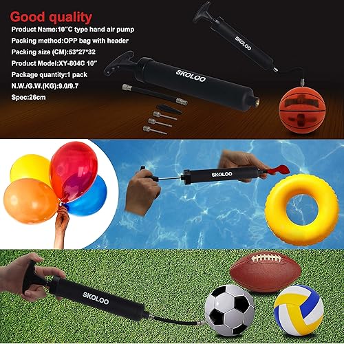 Miniatura 6 de Skoloo Kit de inflado portátil de 100in con aguja boquilla manguera de extensión para fútbol baloncesto fútbol voleibol agua polo de rugby ejercicio