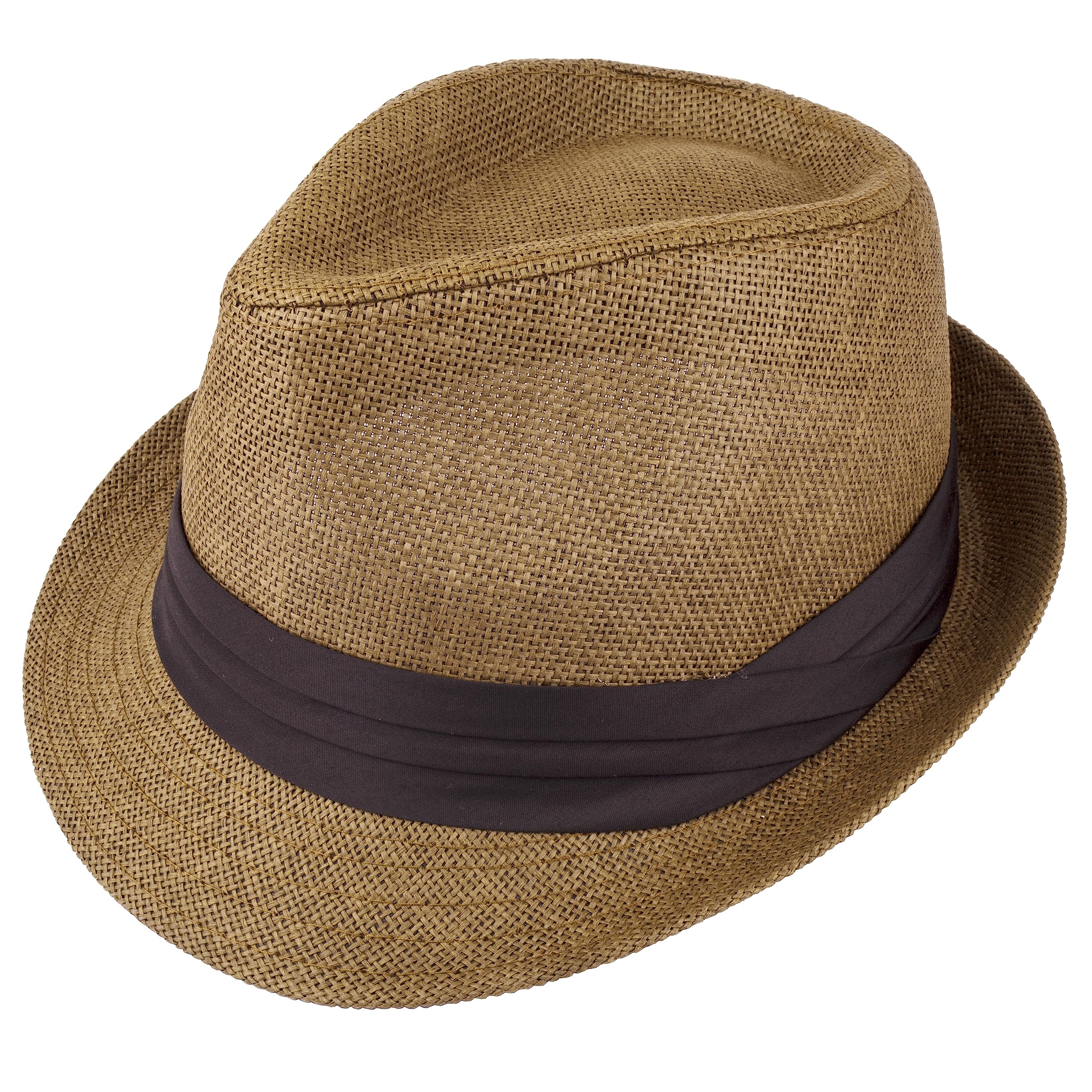 Gelante Summer Fedora Panama Straw Hats with Black Band