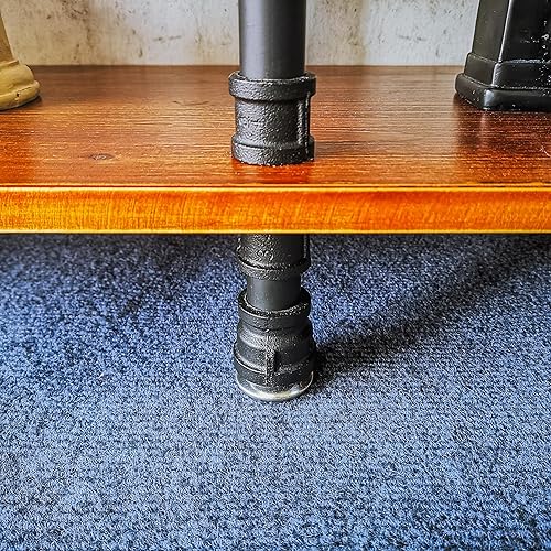 Miniatura 8 de Estantería industrial de 3 niveles de largo, estantería industrial de 3 tubos Realwood para sala de estar, entrada, oficina (marrón rústico, 60