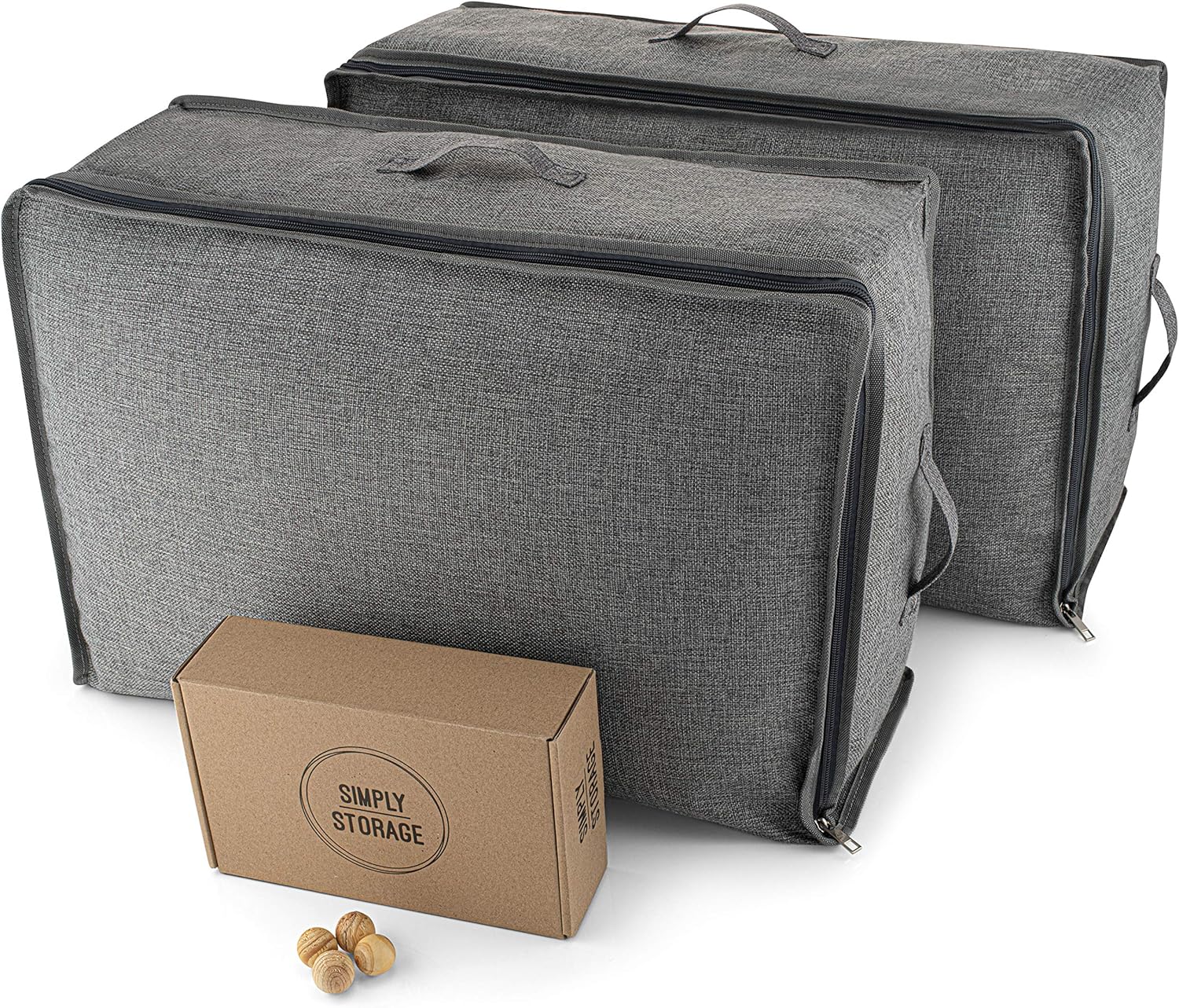 Simply Storage Underbed Storage Bag with Zip 2 Pack Grey Fabric