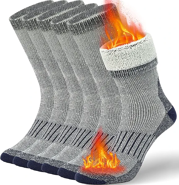 Buttons & Pleats Premium Merino Wool Hiking Socks Outdoor Trail Crew Socks
