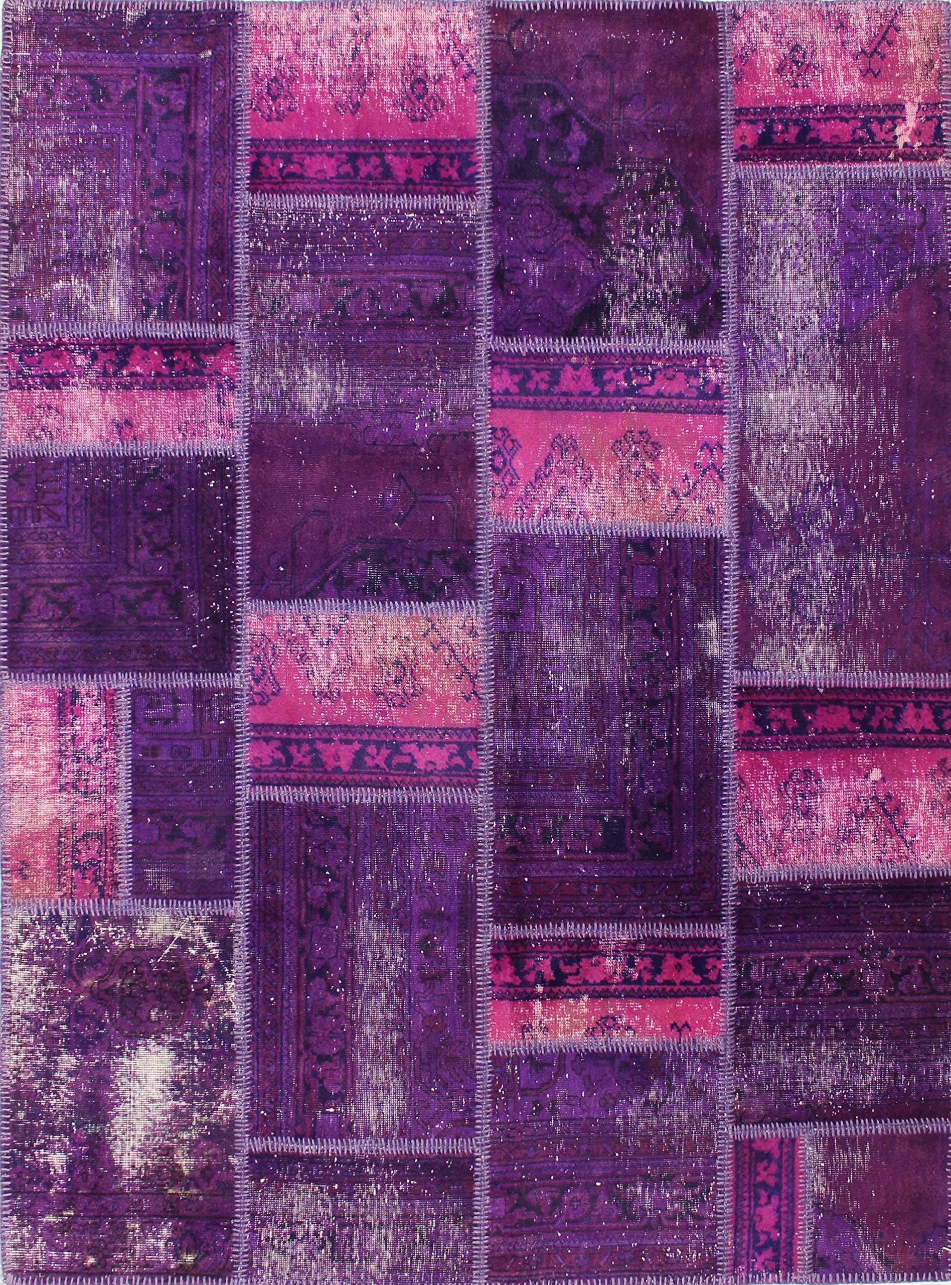 Tapis patchwork vintage Anatolia dans votre salon, création artisanale Mollaian