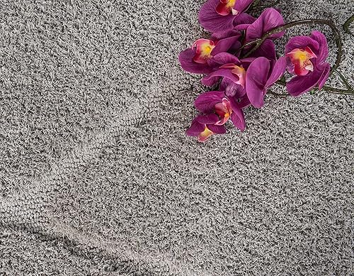 Miniatura 7 de Unique Loom Trellis Shag Collection - Alfombra de felpa geométrica, moderna, marroquí, celosía, gris (5 pies x 8 pies)