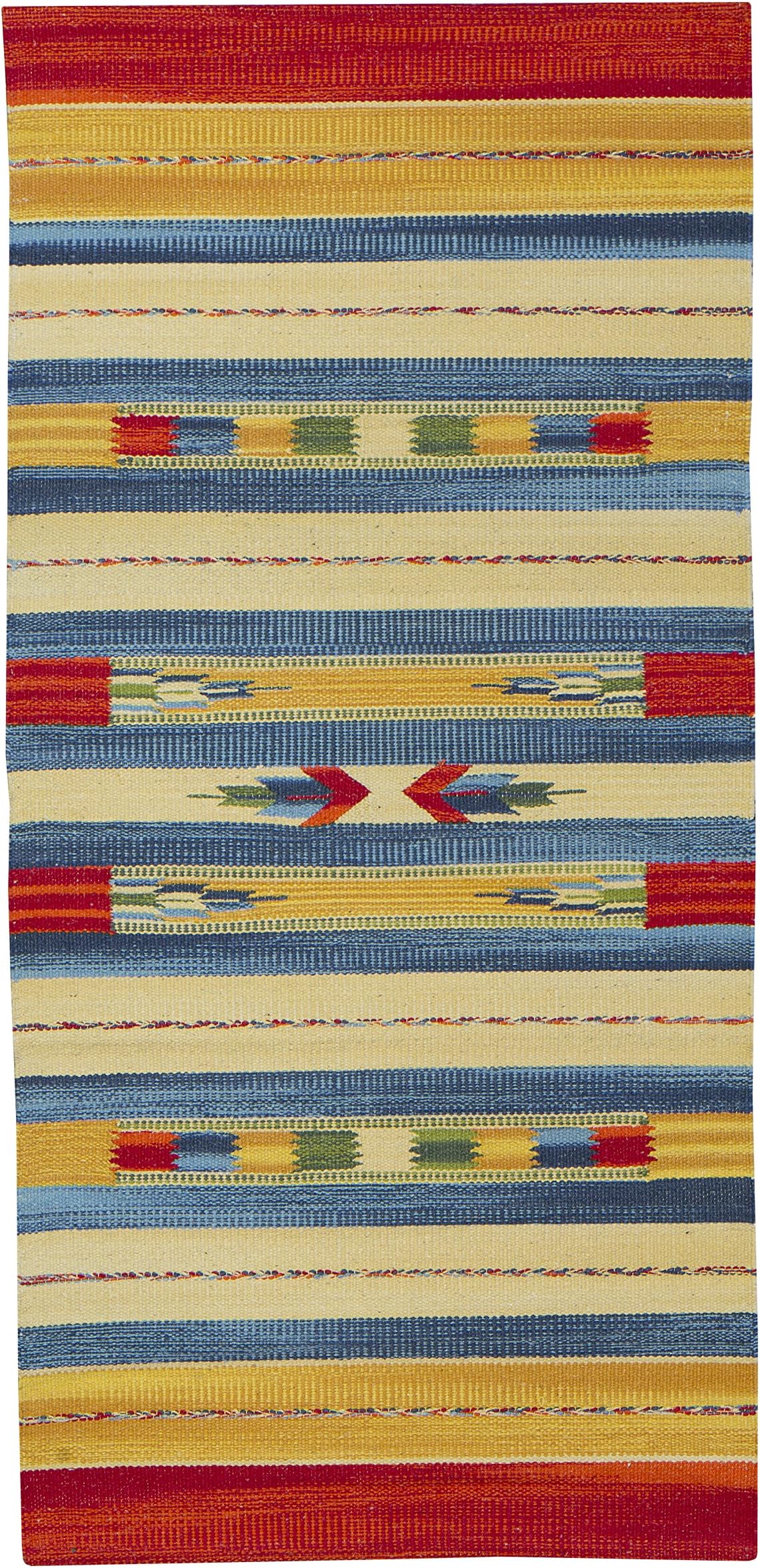 Jute Kilmi Cotton Carpet, Multi-Colour, 60 x 120 cm