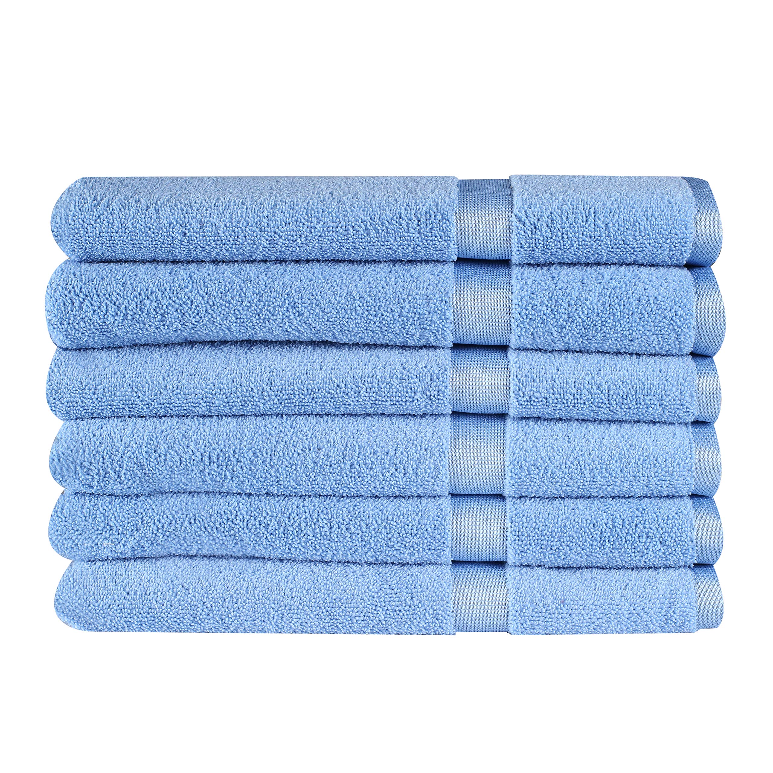 Bath Towels 6 Piece Microfibre Soft Large Bathroom Towels Highly Absorbent Quick Drying Daily Usage Bath Towel-Ideal for Pool Home Gym Spa Hotel-Bath Towel Set 27x54 - Blue