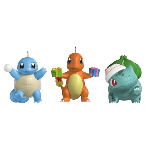 Hallmark Keepsake Mini Christmas Ornaments Pokmon Squirtle Charmander Bulbasaur Set of 3 Gifts for Gamers