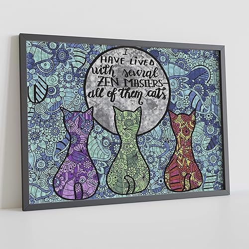 Miniatura 3 de Rompecabezas de 1000 piezas de Zen Cats in Flowers, tamaño grande, de 27 x 20 pulgadas