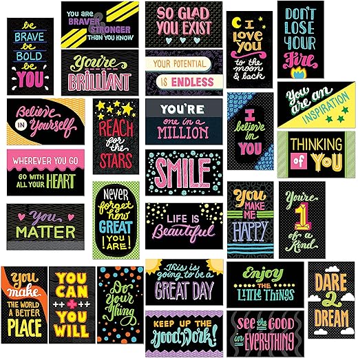 Youngever 300 Pack Motivational Quote Cards, 100 Unique Inspirational Designs Cards, Business Card Sized Encouragement Cards, Gifts for Employees, Thinking of You Gifts, Appreciation Cards