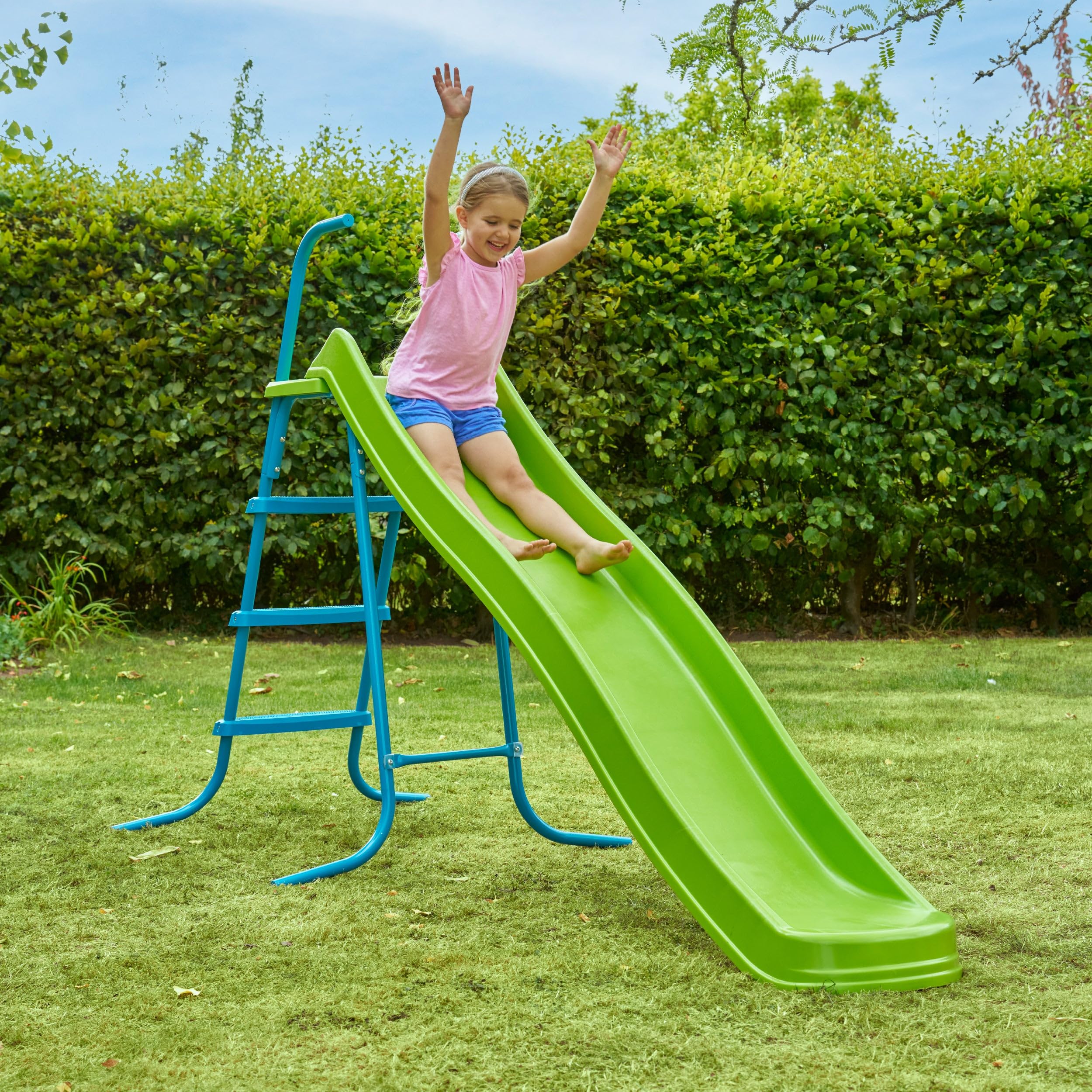 TP Toys Toboggan Ondulé L220 Cm, 3-10 Ans, 4 Marches, Vert Pomme