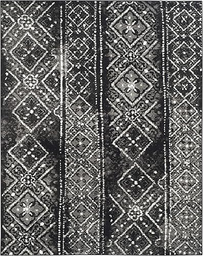 Miniatura 3 de Colección Safavieh Adirondack ADR111A - Tapete bohemio envejecido contemporáneo plateado y negro 26 x 10