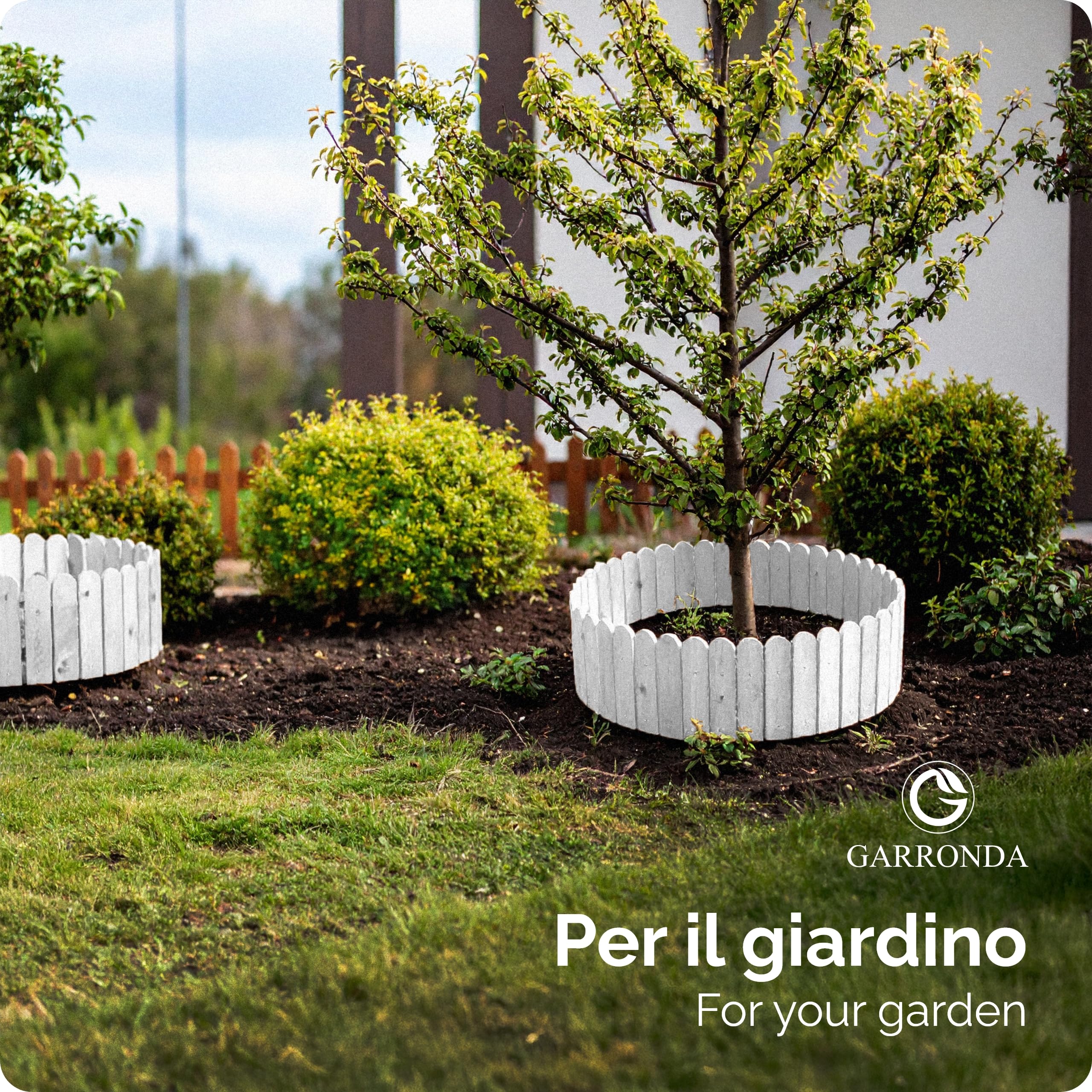 Garronda Rollborder Recinzione in legno flessibile 100 x 40 cm bordatura giardino bordura per aiuola staccionata in legno cordolo Decorazione da frutteti Palizzata GD-0148 Grafite