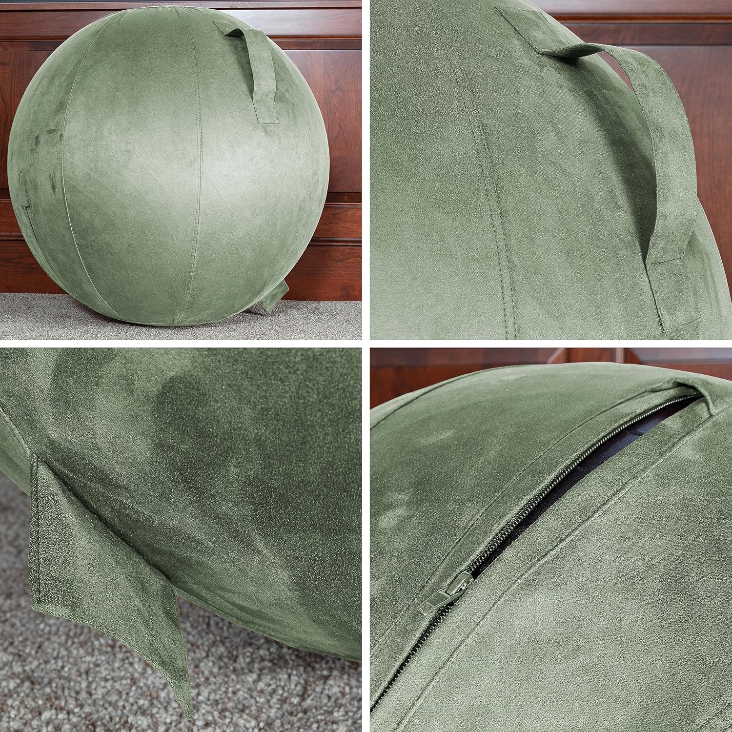 Husband Pillow Exercise Ball, Cover with Pump for Yoga, Pilates, Fitness Balance Stability, Office Ball Chair Seat. Soft & Slip Resistant, Pro Guide