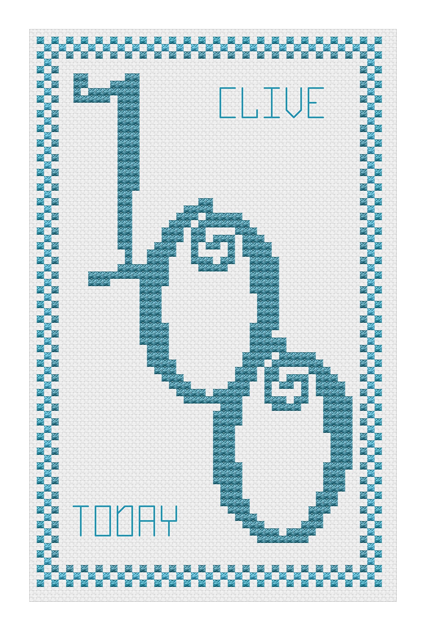 100th Birthday Blue Cross Stitch Card Kit