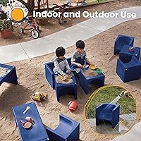 Vista 134 de ECR4Kids Tri-Me 3 en 1 silla cubo, muebles para niños, color azul polvo