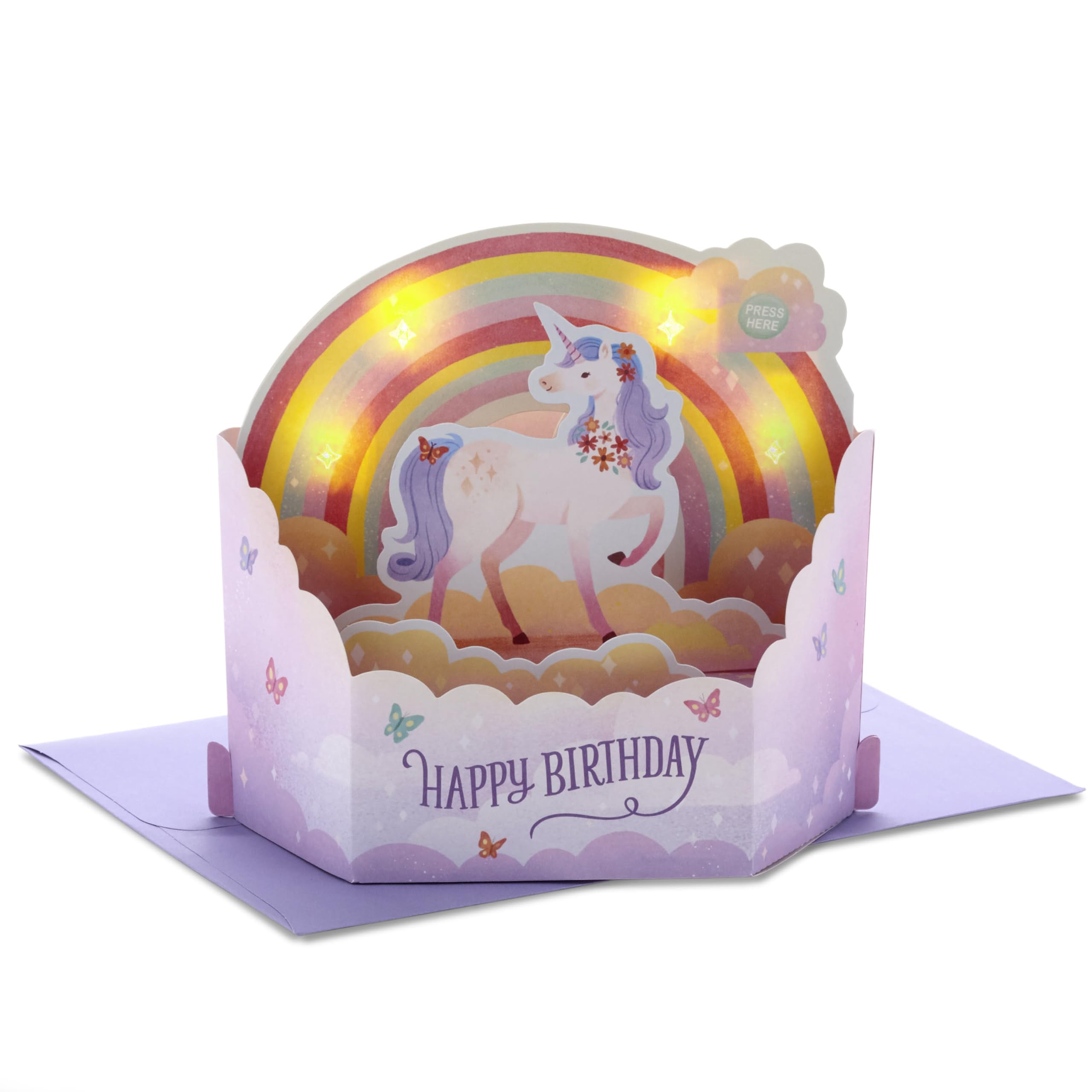 Hallmark Paper Wonder Musical Birthday Pop Up Card (Unicorns and Rainbows)