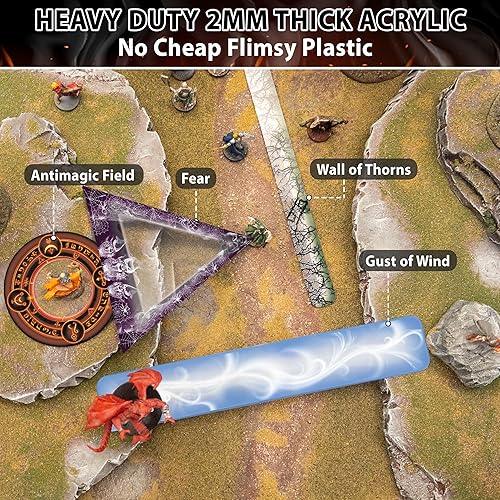 Miniatura 3 de Juego de plantillas de efectos de hechizos para D&D 5e - 25 marcadores acrílicos para hechizos AOE - DND Pathfinder TTRPG