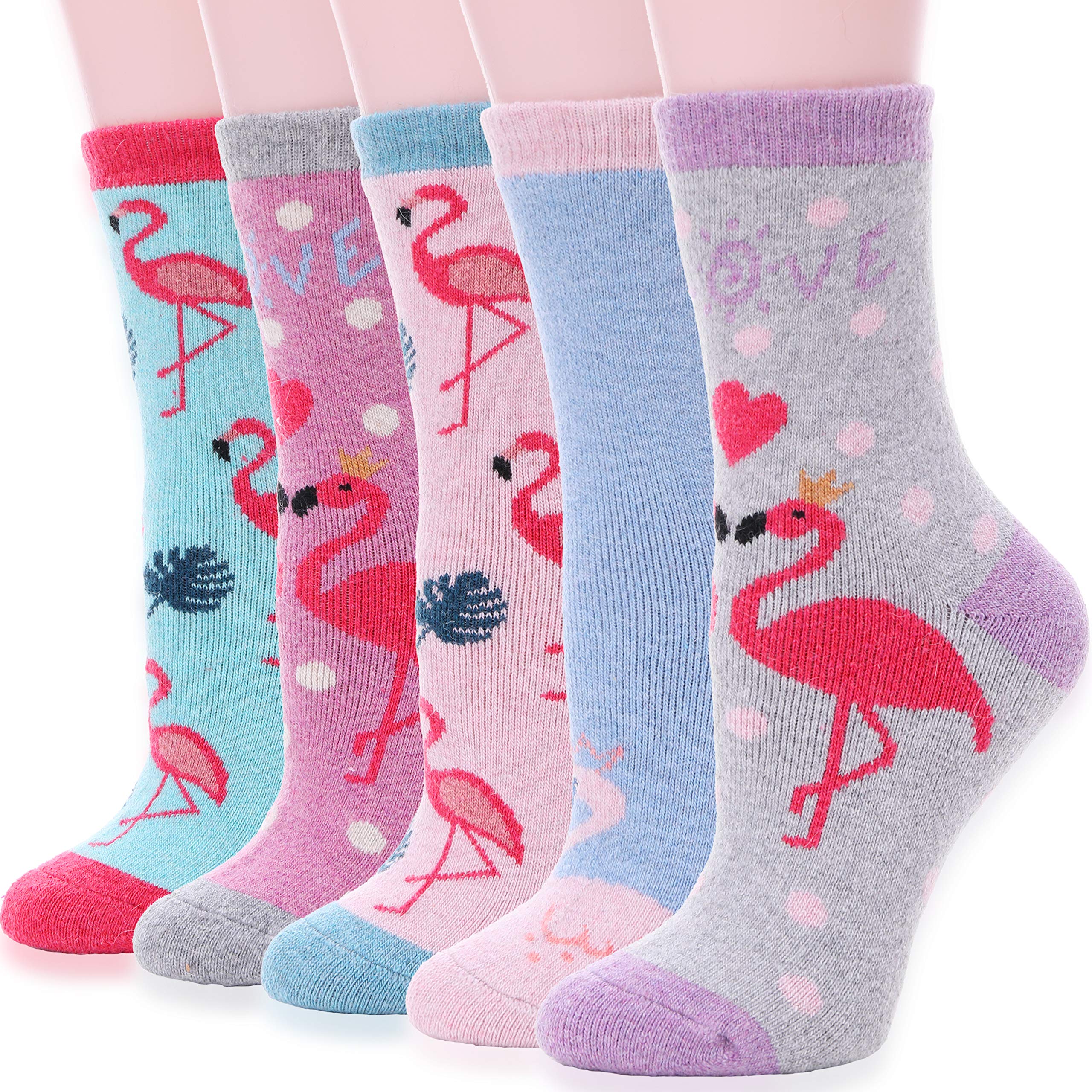 5 Paires Chaussettes Thermiques Aurmly - Laine Mélangée - Taille Unique 35-41 - Couleurs Variées