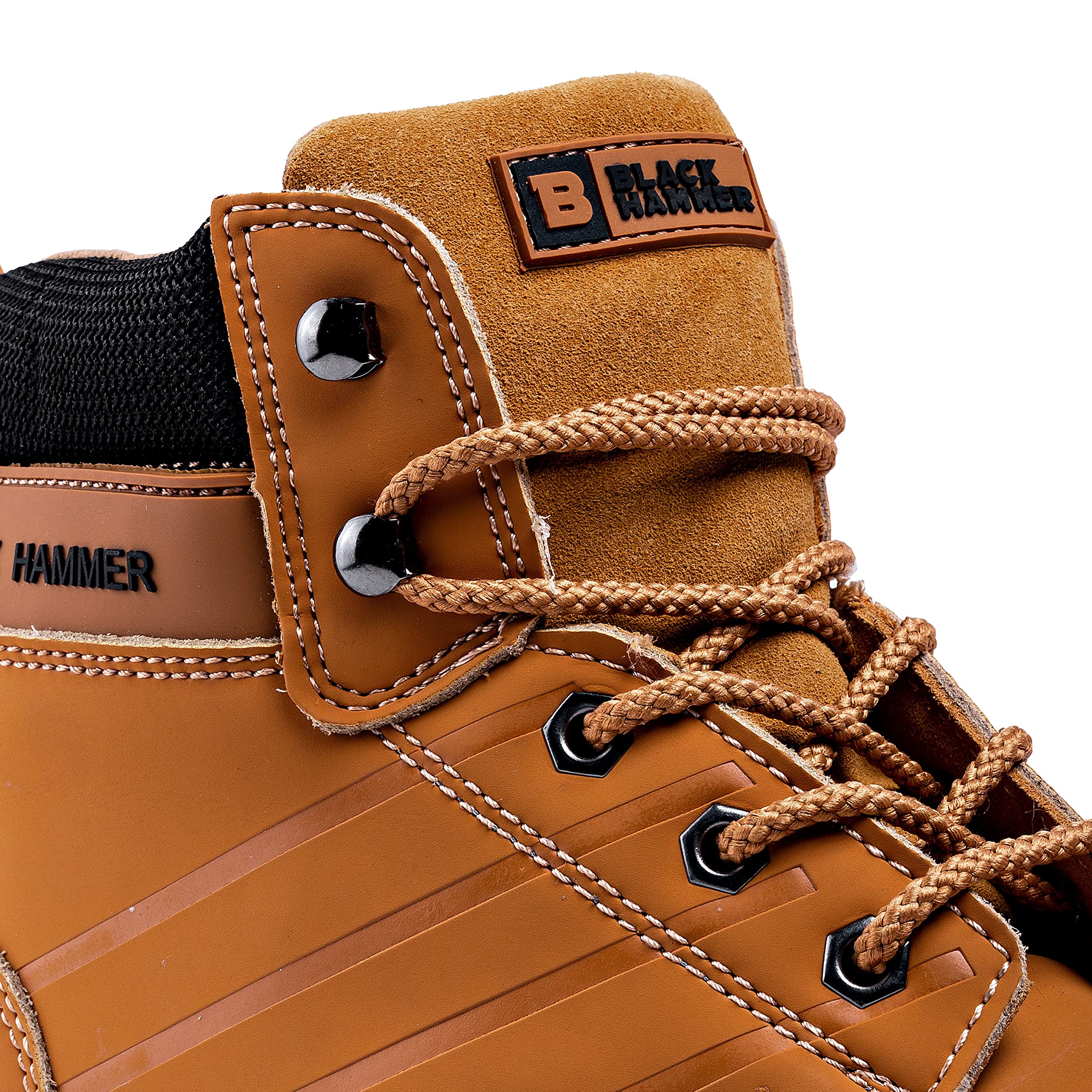 BLACK HAMMER Botas de Seguridad para Hombre Calzado de Trabajo Resistente con Protección Construcción Punta de Acero Soporte de Tobillo Piel de Ante Tacones Antideslizantes Antiestáticos 6007