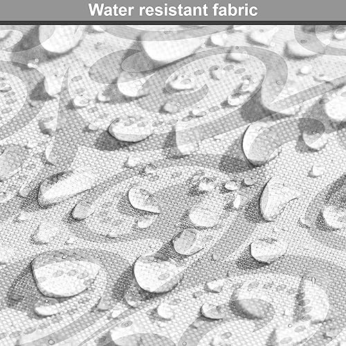 Miniatura 6 de Ambesonne The Yard, tela gris damasco de The Yard, patrón simple con rizos y puntos en impresión de diseño neutro, tela decorativa para tapicería y
