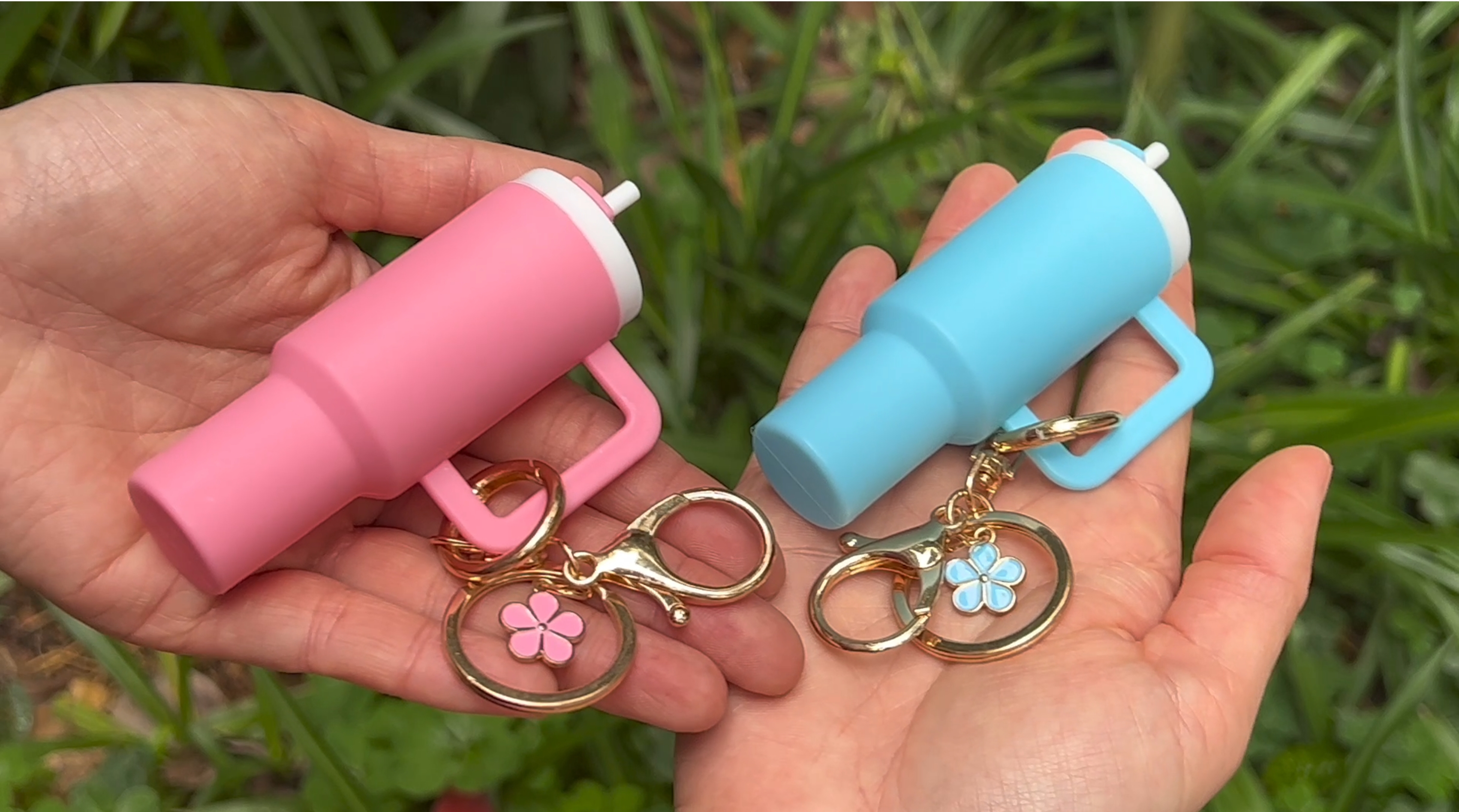 8pcs Mini Tumbler Keychain for Stanley Cup, Cute Chapstick Lip