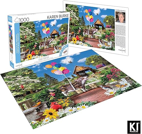 Miniatura 4 de KI Puzzles - Rompecabezas de 1000 piezas para adultos Karen Burke Flying Lessons Premium Blueboard Jigsaw en una caja Sort-R de 27 x 20
