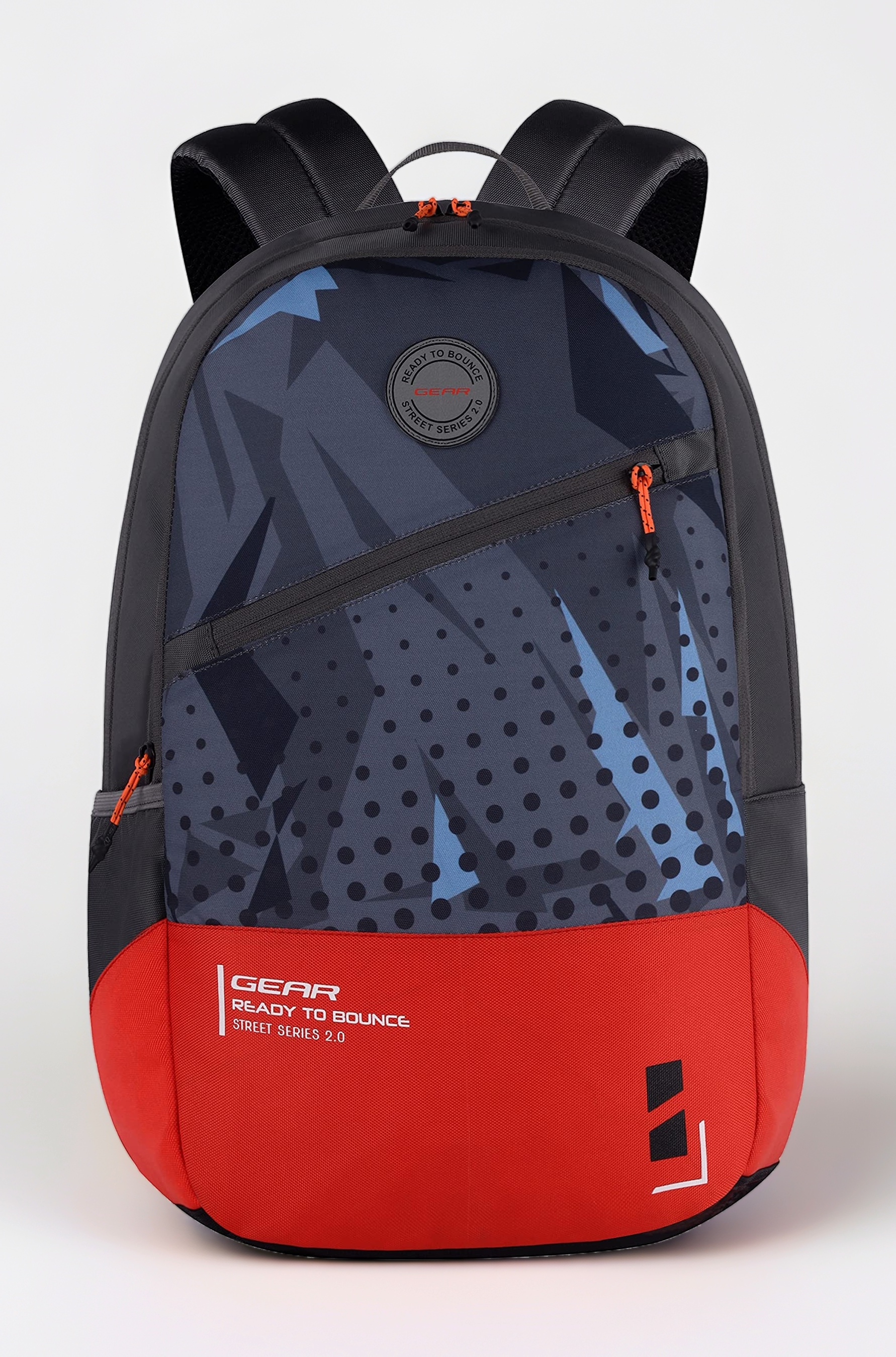 Gear Bounce 27 Ltrs Casual Backpack (Grey-Orange), One Size (BKPBOUNCE0604)