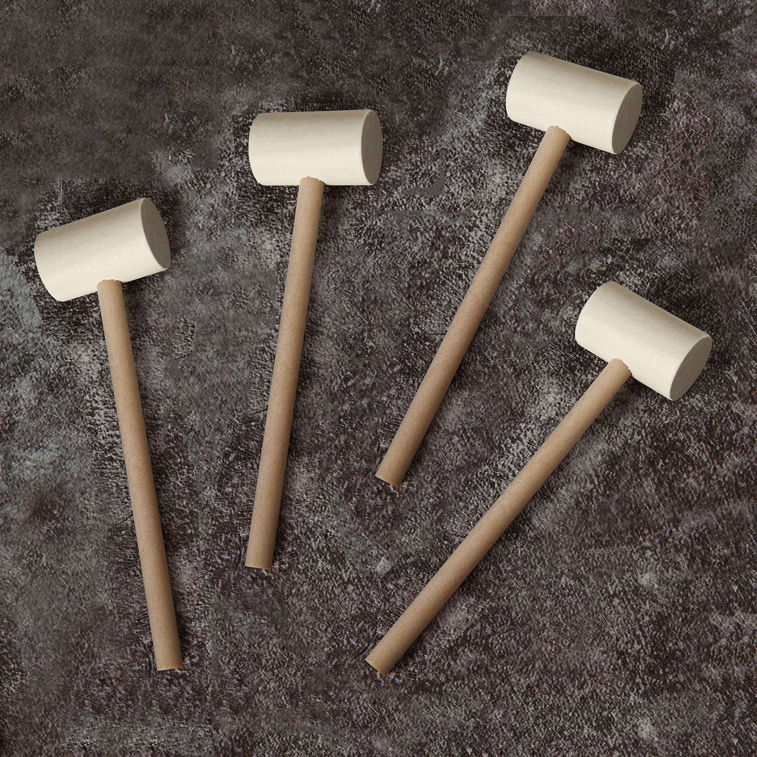 18 piezas Mini martillo de madera creativo golpeando mazo educativo para niños y niñas 6