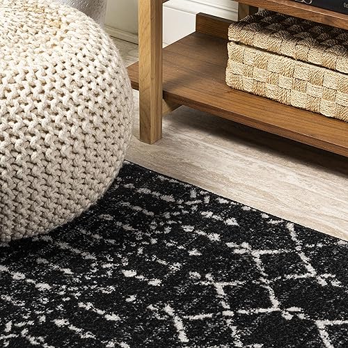 Miniatura 4 de JONATHAN Y MOH101D-210 - Alfombra marroquí Hype boho vintage con diseño de diamante para interiores, estilo bohemio, fácil de limpiar, para